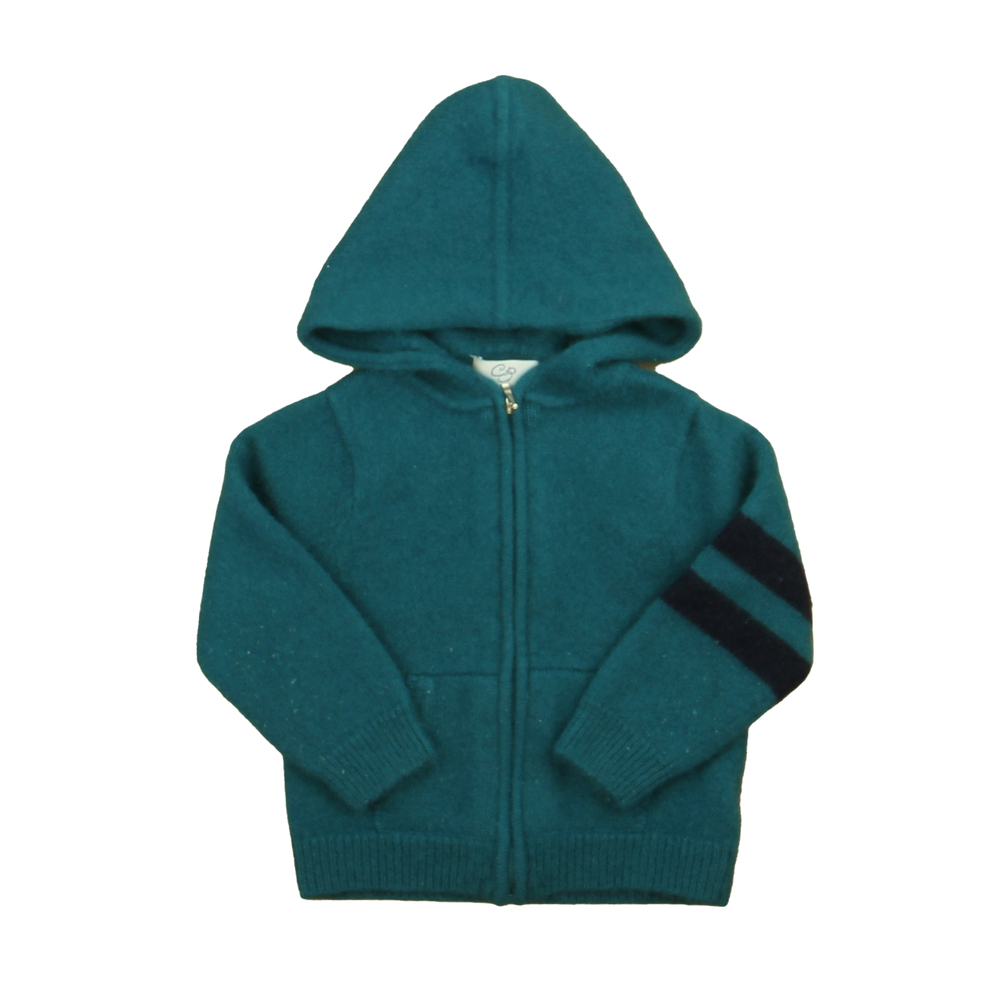 Carolina Zapf Girls Turquoise | Navy Cashmere Cardigan size: 2T